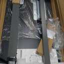 Vaunn Medical Pneumatic Adjustable Overbed Bedside Table with Wheels (Hospital and Home Use) (Black)(15"D x 30"W x 40.5"H)