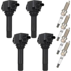 OCPTY 4 ignition coils with 4 iridium Spark Plugs fits 4720106151 4720106140 UF710 for Subaru Forester Impreza Legacy Crosstrek 13 16