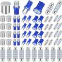 Frienda 70 Pieces LED Car Bulb Kit Interior Light, License Plate Light, Blue