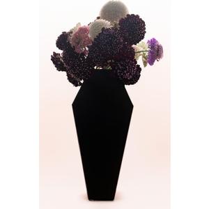 Decorative Black Coffin Shaped Flower Vase, 9 x 4 inches