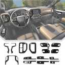 JeCar 16pcs Carbon Fiber Interior Trim Kit for 2019-2021 Chevrolet Silverado Interior Accessories