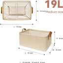 SNWDN 6 Pack Closet Cloth Storage Bins for Shelves, Medium Storage Baskets for Shelves, Fabric Bins for Closet organization with Handles Beige 15''L x 10''W x 8''H