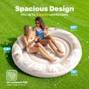 SLOOSH Inflatable Tanning Pool Lounger Float, 72" x 56" Pool Floats Adult with Pillow, 4 in 1 Round Suntan Tub Raft Floatie,Sunbathing Bed Lounge for Water Blow Up Ball Pit Party Gifts, Champagne