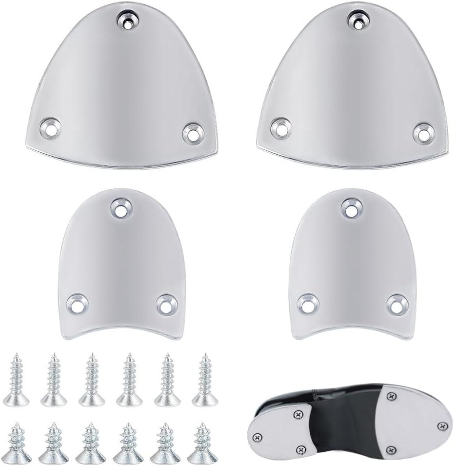 AHANDMAKER 1 Pair Metal Heel Plates, Sole Heel Guard Repair Pads, Heel Replacement Plates with Screw Nails, 2.5"x2.8",1.9"x2.24" Shoe Heel Plate Taps Tips for Small Shoes and Boots