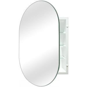 24 x 36 inch Bathroom Medicine Cabinet Frameless Oval Mirror Medicine cabinets with Mirror for Bathroom, Recessed or Surface Mounted Installation