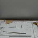 Small Makeup Vanity Desk with Lighted Mirror, White, 23.62" W x 15.74" D x 53.93" H (Smart LED Mirror, Open Shelves, 2 Drawers)