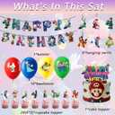 48Pcs latest Mario Birthday Party Supplies, Party Decorations Set Include Banner, Balloons, Hanging Swirls, Cake Cupcake Toppers, Tablecloth for Boys Girls Mario Theme Party