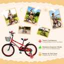 Bruce & Shark 18 Inch Kids Bike with Training Wheels, Adjustable Seat, Carbon Steel Frame, Dual Brakes, Anti-Slip Wheels, Easy Assembly Youth Bicycle 3'1"-4'3" Height