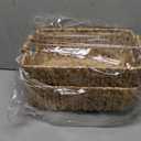 Medium Rectangular Handwoven Wicker Basket - Water Hyacinth Storage Baskets with 2 Polished Wooden Handles for Store Hand Towel, Fruits & Veggies etc 10.75"x15.25"x5" - Pack of 2 - Natural