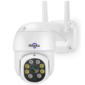 Hiseeu 3MP Security Camera Outdoor,WiFi Camera, Auto Tracking&Light Alarm Floodlight & Color Night Vision,TwoWay Audio, Plugin Cable,Compatible Wireless System