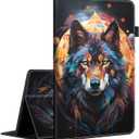 Case Fits Amazon Kindle Fire HD 8 & 8 Plus Tablet (12th Generation/10th Generation, 2022/2020 Release) 8, Multi-Angle Smart Stand Cover Auto Sleep/WakeAbstract Wolf Art