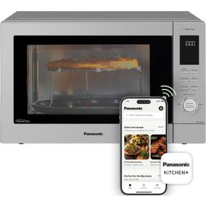 Panasonic HomeChef 4-in-1 Countertop Microwave Air Fryer Combo, Time-Saving 20 Presets + App-Linked Recipes, 1000W 1.2 cu ft Inverter Multi Oven & Convection Tech – NN-CV87QS Stainless Steel