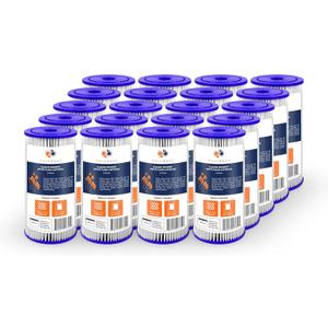 Aquaboon 5 Micron Pleated Sediment Water Filter 10 x 4.5 Cartridge - Whole House Water Filter Replacement - Whole House Water Filters Cartridges Compatible with Well Filters FXHSC, R50-BBSA, 20-Pack