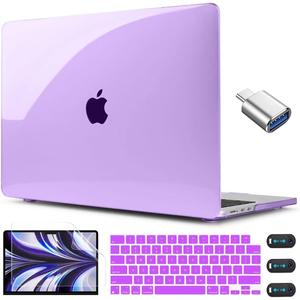 CISSOOK for MacBook Air 13.6 inch Case 2026 2025 2024 2022 Release A3449 A3240 A3113 A2681, Protective Hard Shell Case Keyboard Skin for MacBook Air 13 M2 M3 M4 M5, Crystal Purple