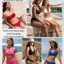 Daci Women Mid Waist Bikini Bottoms - Full Coverage Swim Bathing Suit Bottom Side Tied Swimsuit Bottoms (Black, S)