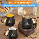 Coffee Mug Warmer & Kepwam Mug Set, 3 Temp Settings up to 167, Gravity Sensor & Light Display, Cup Warmer with 6H Auto Shut Off, Idealt Gift for Dad Mom, Beverage Warmer for Heats Coffee, Tea & More