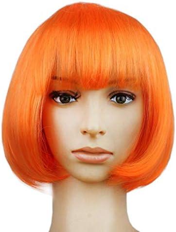 BinaryABC Halloween Bob Wigs,Cosplay Wigs,for Halloween Costume Dress up Party Decorations Supplies (Orange)
