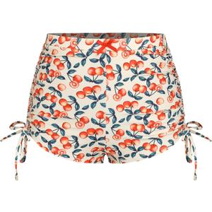 ZAFUL Women's Swim Shorts High Waisted Bow Gingham Floral Print Boyshorts Bathing Suit Swimsuit Bottoms Board Shorts (3-cherry S)