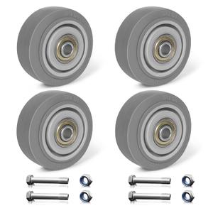 3 Inch Caster Wheels, Thermoplastic Rubber Wheels Silent Castor (Set of 4)- Heavy Duty Caster Wheels with 1200 lb Capacity, Industrial Casters Wheels for Cart Furniture Workbench