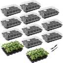 Mr. Pen- Seed Starter Tray Kits, 10 Set, Total 150 Cells, Durable Plant Germination Trays with Humidity Vented Domes and Bases, Ideal for Seed Starting, Indoor Gardening and Greenhouse