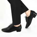 Black Ballroom Dance Shoes Leather Character Shoes for Men's Salsa Latin Tango Dancing, Black 13 M US