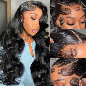 IWISH 13X6 Body Wave Lace Front Wigs Human Hair T Part Glueless Wigs Human Hair Wigs Pre Plucked Per Cut 180% Density Natural Black Wig Body Wave Lace Front Wigs Human Hair Wigs For Black Women
