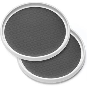 2 Pack, 12-Inch Non-Skid Lazy Susan Organizers - Turntable Rack for Pantry Organization and Storage, Kitchen, Fridge, Cabinets, Bathroom Makeup Vanity Countertop, Under Sink Organizing, Spice Rack