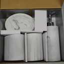 ZCCZ Bathroom Accessory Set, 4 Pcs Marble Look Bathroom Vanity Countertop Bathroom Dcor Sets Accessories with Soap Dispenser, Toothbrush Holder Set, Tumbler, Soap Dish
