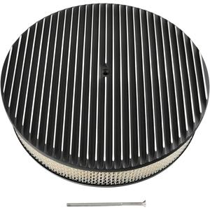14 x 3 Inch Round Black Air Cleaner Kit Fully Finned Top