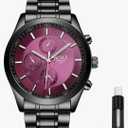 Men's 40mm Analog Watch – Auto Date & Day Display, Stainless Steel Business Wristwatch, Easy to Read, 30M Waterproof, No Chronograph