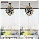 Orison 24.8'' Outdoor Ceiling Fan, 6 Speed Ceiling Mounted Plug-In Cord Garage Fan with Remote&APP, 360-degree Manual Vertical Rotation, Hook up, Gazebo, Patio, Pergola (5 blades- Yellow&Black)