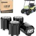 10L0L Universal Golf Cart SS Wheel Center Cap Cover for EZGO, Club Car, Yamaha, 4 PCS (Black)