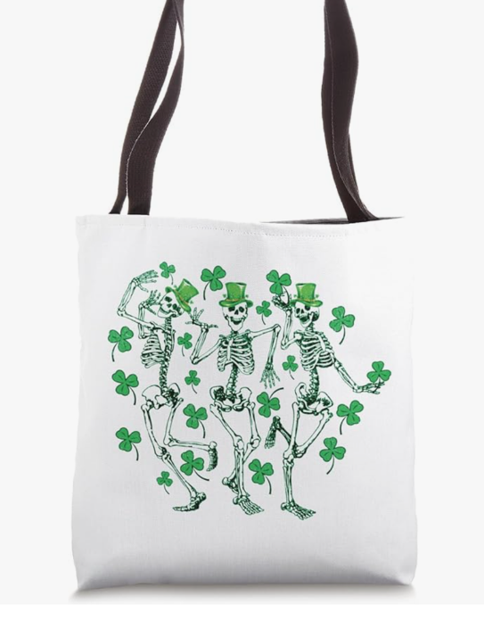 Dancing Party Skeletons St Patricks Day Funny Party Top Tote Bag Dancing Party Skeletons St Patricks Day Funny Party Top Tote Bag