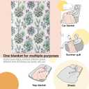 Succulent Blanket Botanical Floral Throw Blankets Lightweight Flannel Throws for Camping Couch Chair Office Bed Home Spring Summer Decor Gifts for Plant Lover,60x50inch