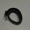 SUOSDEY Double Grommet Leather Belt with Detachable Chain for Women Men, Punk Black Belt with Double Studded Holes for Jeans (M: Fit Pants Size 36"-41") 