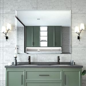 Mirrorons Beveled Mirror, Wall Mirror 40" x 32", Frameless Rectangle Bathroom Vanity Mirror with Beveled Edge, Hangs Horizontally or Vertically. Upgraded Shatterproof Mirror, Bathroom, Gym.