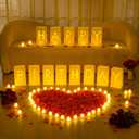 6085 Pcs Happy Birthday Light Up Letters with LED Flameless Tealight Candle Red Rose Petal Letter Luminary Paper Bag for Decoration Party Romantic Night Decor for Women Men