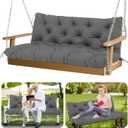 Porch Swing Cushions with Backrest Thicken 5" Outdoor Swing Cushions Waterproof Swing Bench Cushions for Outdoor Furniture Patio Backyard Lawn 2-3 Seater Replacement Cushions (Gray)