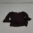 Universal Thread Women's Ribbed Long Sleeve Scoop Neck T-Shirt XS, Coffee