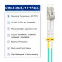 FLYPROFiber- LC to LC Fiber Patch Cable OM3 0.2M, Length Options: 0.2m-200m, 10GB/40GB Multimode Duplex, 50/125um Fiber Optic Cable Cord LSZH-0.2Meter(7inch)