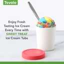 Tovolo Mini Ice Cream Containers 6oz for Homemade Ice Cream Set of 4, Reusable Ice Cream Storage Containers for Freezer with Silicone Lids, Small Ice Cream Tubs Stackable BPA Free, Assorted Colors