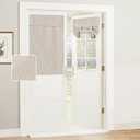 RYB HOME Privacy French Door Curtains, Rich Linen Texture Room Darkening Window Curtains and Drapes Thermal Insulated Tricia Door Blinds for Patio Doorway, W26 x L40 inch, 1 Panel, Khaki