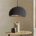11.8 Inch Pendant Light Fixture for Kitchen Island Dining Room,Japanese Wabi-Sabi Style Bird Nest Shape Hanging Lamp,Black