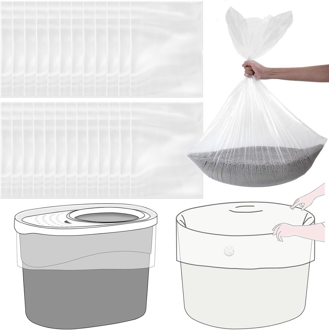 Cat Litter Box Liners Compatible with IRIS Top Entry Cat Litter Box - 25 Pack, Tear-Resistant and Spill-Proof, Perfect Fit for Most Top Entry Litter Pan Models