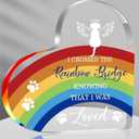 Newmetab Rainbow Bridge Dog Memorial Gifts for Loss of Dog Cat, 5.9“ Acrylic with LED Light/Picture Frame Keychain with Paw Prints/Sympathy Card Pet Sympathy Bereavement Gifts for Pet Lovers(Dog)