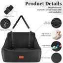 Wooaidagg Dog Car Seat for Medium & Large Dogs Up to 55lbs, Memory Foam Cushion, Washable Cover, Safety Straps & Non-Slip Bottom(Black,Large)