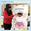 Liitrsh 6 Sets Funny Blindfolds Baby Shower Games Feed Me Baby Shower Games Set Include Eye Mask Bib Spoon Diaper Cap Foam Board Gender Reveal Activities Play for Guests Gender Reveal Party Favor