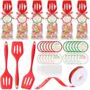 Reallnaive 24 Pack Silicone Spatula 13.4 Inch Rubber Turner Heat Resistant Silicone Slotted Spatula Kitchen Serving Cooking Utensils Gifts Bulk for Women Men