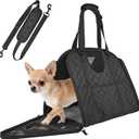 Fully Opening Cat Soft-Sided Carriers, Self-Locking Zipper, Cat Transport Carrier with 3 Pockets, Breathable Cat Carrier Soft, Perfect for Traveling, Outdoor Activity and Driving Up to 16 Lbs(Black)