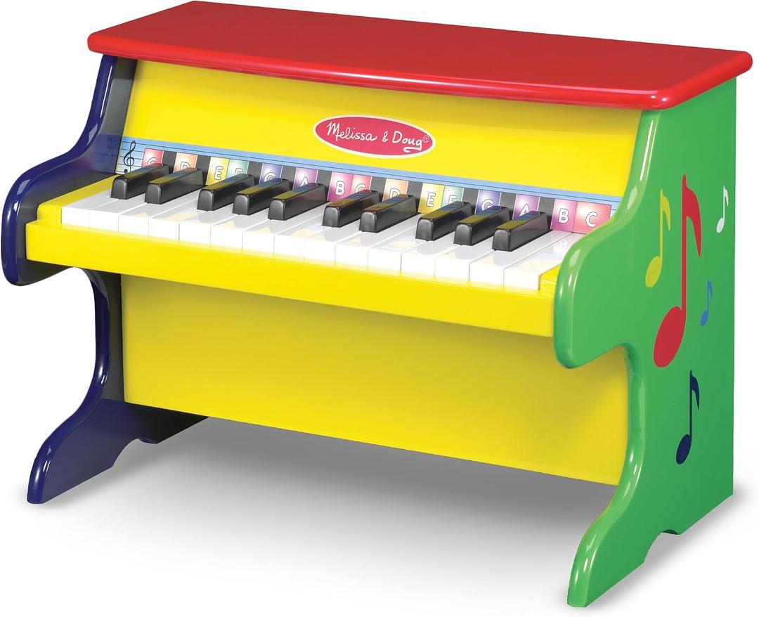 Melissa & Doug Learn-to-Play Wooden Mini Piano Toy with 25 Keys, H: 18.5 x W: 13 x D: 11.5